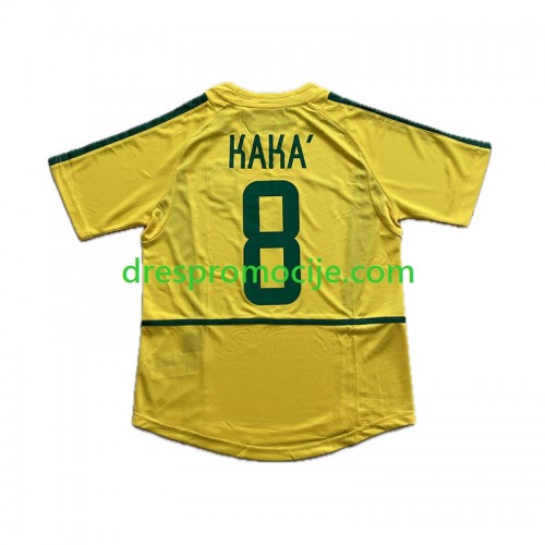 Brazil KAKA 8 Dres Retro Domaći 2002 Kratkih Rukava Brazil KAKA 8 Dres Retro Domaći 2002 Kratkih Rukava